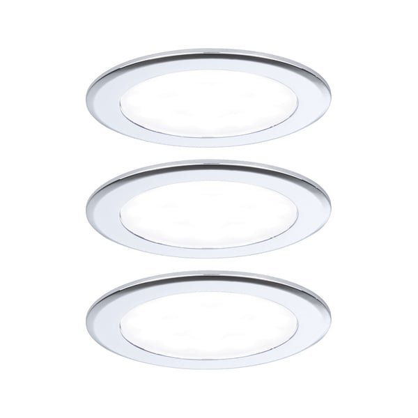 Paulmann LED infällda möbellampor rund 65 mm 3x2,5W 3x180lm 230/12V 4000K Krom