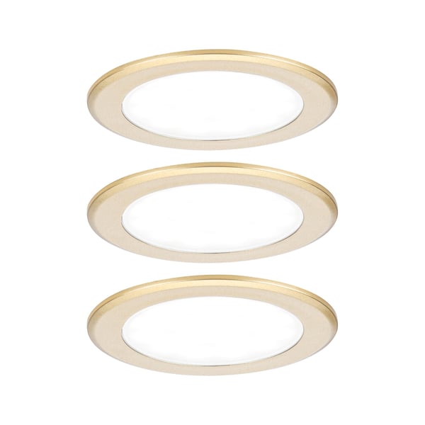 Paulmann LED infällda möbellampor rund 65 mm 3x2,5W 3x180lm 230/12V 4000K Guld matt