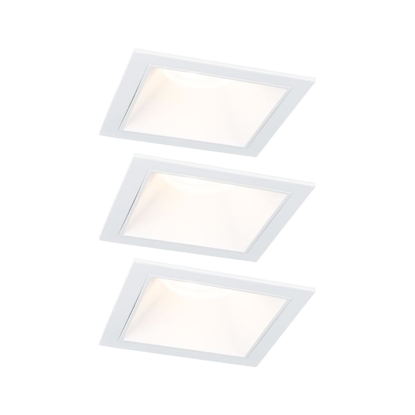 Paulmann Infälld LED lampa 3-Step-Dim Cole Coin IP44 vinkelformad 88x88 mm Coin 3x6W 3x470lm 230V dimbar 2700K Vit