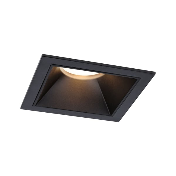 Paulmann Infälld LED lampa 3-Step-Dim Cole Coin IP44 vinkelformad 88x88 mm Coin 6W 470lm 230V dimbar 2700K Svart