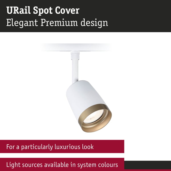 Paulmann URail Spotlight för strömskenor Cover Enstaka spot GU10 max. 10W 230V Signal vit, Guld matt