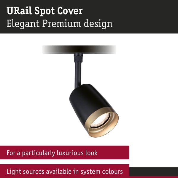 Paulmann URail Spotlight för strömskenor Cover Enstaka spot GU10 max. 10W 230V Svart matt, Guld matt