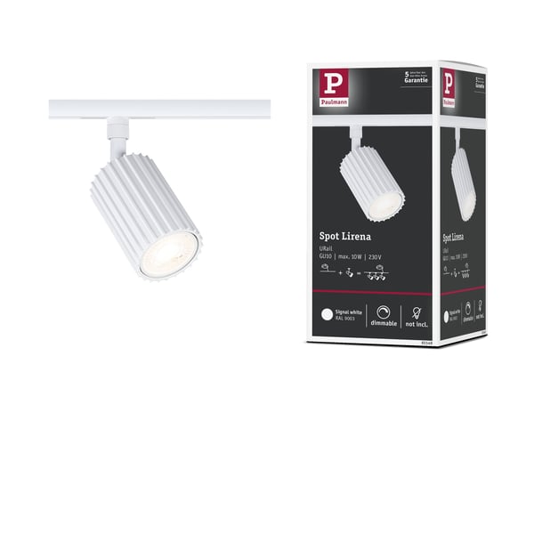 Paulmann URail Spotlight för strömskenor Lirena GU10 max. 10W 230V Signal vit