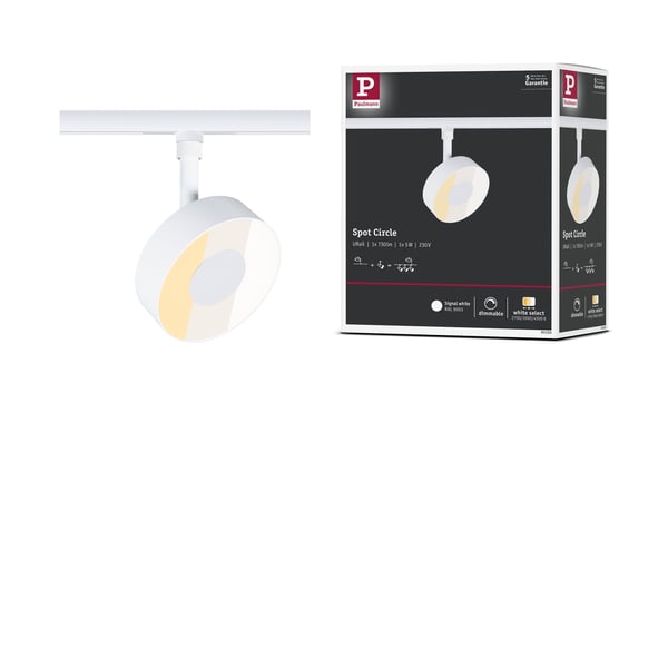 Paulmann URail Spotlight för strömskenor Circle 250lm 5W White Select dimbar 230V Signal vit