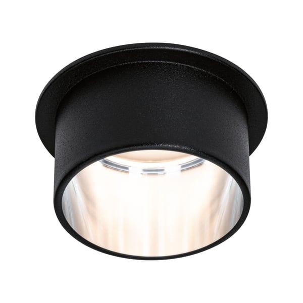 Paulmann Infälld LED lampa 3-Step-Dim Gil Coin IP44 rund 68 mm Coin 6W 470lm 230V dimbar 2700K Svart matt, Järn borstat