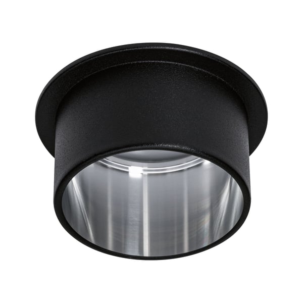 Paulmann Infälld LED lampa 3-Step-Dim Gil Coin IP44 rund 68 mm Coin 6W 470lm 230V dimbar 2700K Svart matt, Järn borstat