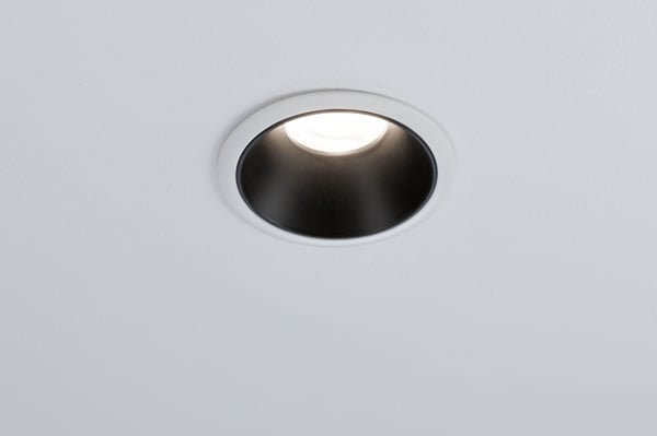Paulmann Infälld armatur Cole rund 88 mm GU10 max. 10W 230V dimbar Vit, Svart matt