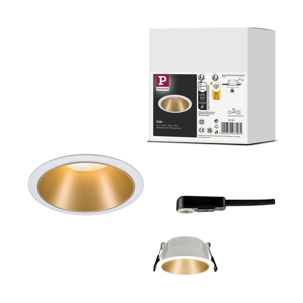 Paulmann Infälld armatur Cole rund 88 mm GU10 max. 10W 230V dimbar Vit, Guld matt