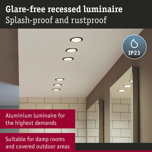 Paulmann Infälld armatur Cole rund 88 mm GU10 max. 10W 230V dimbar Vit, Silver