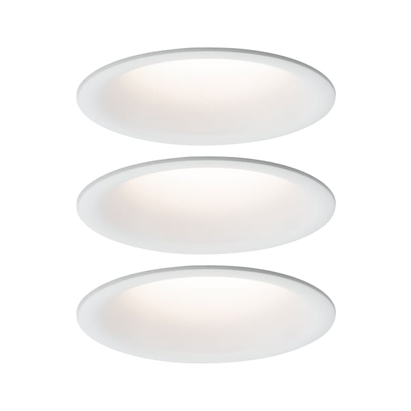 Paulmann Infälld LED lampa Cymbal Coin IP44 rund 77 mm Coin 3x6,7W 3x430lm 230V dimbar 2700K Vit matt