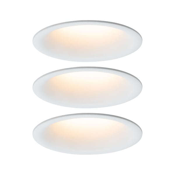 Paulmann Infälld LED lampa Cymbal Coin IP44 rund 77 mm Coin 3x6W 3x440lm 230V dimbar Dim to warm Vit matt