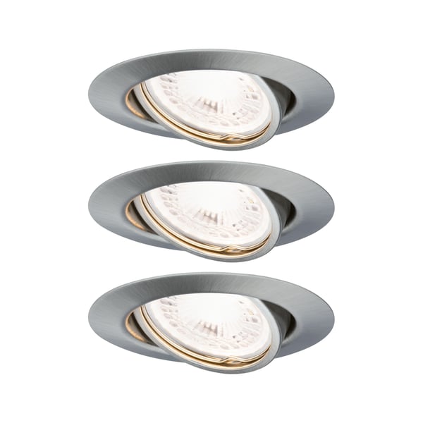 Paulmann Infälld LED lampa 3-Step-Dim Base rund 90 mm 20° GU10 3x5W 3x350lm 230V dimbar 3000K Järn borstat