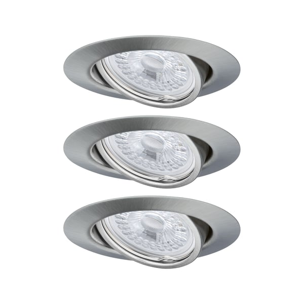 Paulmann Infälld LED lampa 3-Step-Dim Base rund 90 mm 20° GU10 3x5W 3x350lm 230V dimbar 3000K Järn borstat
