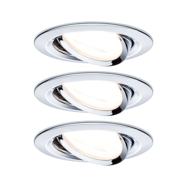 Paulmann Infälld LED lampa Nova rund 84 mm 50° GU10 3x6,5W 3x460lm 230V 2700K Krom