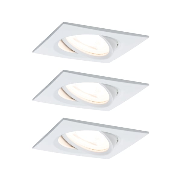 Paulmann Infälld LED lampa Nova vinkelformad 84x84 mm 50° GU10 3x6,5W 3x460lm 230V 2700K Vit matt