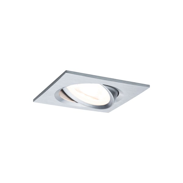 Infälld LED lampa Nova vinkelformad 84x84 mm 50° GU10 3x6,5W 3x460lm 230V 2700K Aluminium vriden