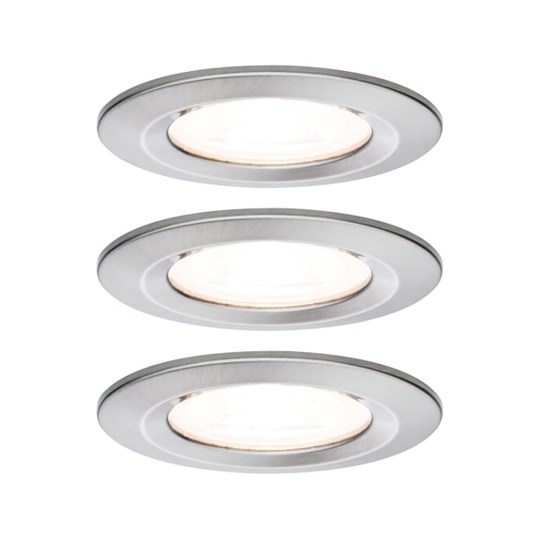 Paulmann Infälld LED lampa Nova IP44 rund 78 mm GU10 3x6,5W 3x460lm 230V 2700K Järn borstat