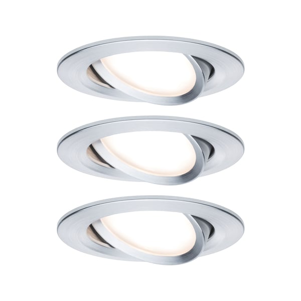 Paulmann Infälld LED lampa Nova Coin rund 84 mm 50° Coin 3x6W 3x470lm 230V 2700K Aluminium vriden