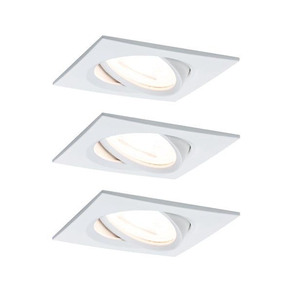 Paulmann Infälld LED lampa Nova Coin vinkelformad 84x84 mm 50° Coin 3x6W 3x470lm 230V 2700K Vit matt