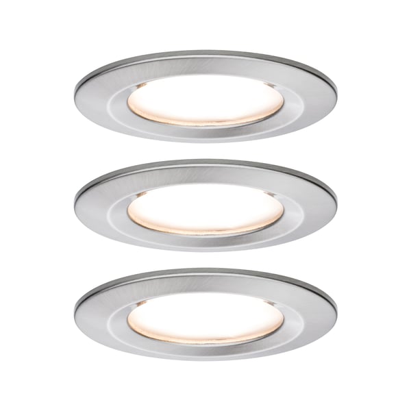 Paulmann Infälld LED lampa Nova Coin IP44 rund 78 mm Coin 3x6W 3x470lm 230V 2700K Järn borstat