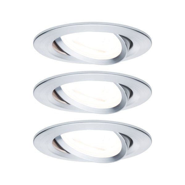 Paulmann Infälld LED lampa 3-Step-Dim Nova rund 84 mm 50° GU10 3x6,5W 3x460lm 230V dimbar 2700K Aluminium vriden