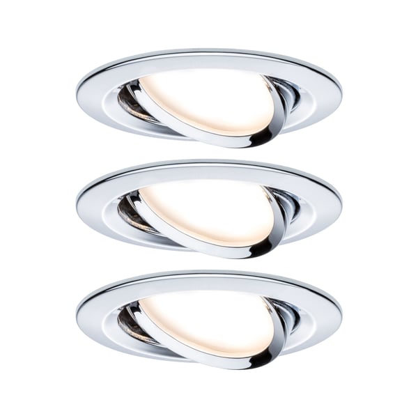 Paulmann Infälld LED lampa 3-Step-Dim Nova rund 84 mm 50° GU10 3x6,5W 3x460lm 230V dimbar 2700K Krom