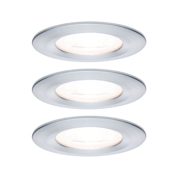 Paulmann Infälld LED lampa 3-Step-Dim Nova IP44 rund 78 mm GU10 3x6,5W 3x460lm 230V dimbar 2700K Aluminium vriden