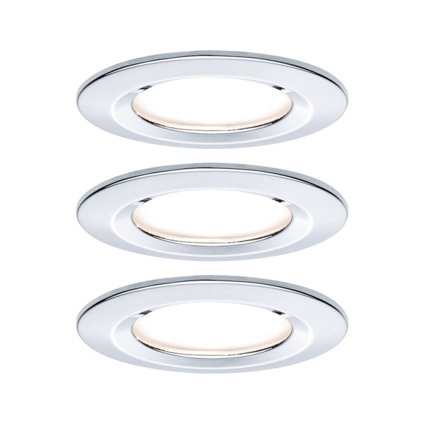 Paulmann Infälld LED lampa 3-Step-Dim Nova IP44 rund 78 mm GU10 3x6,5W 3x460lm 230V dimbar 2700K Krom