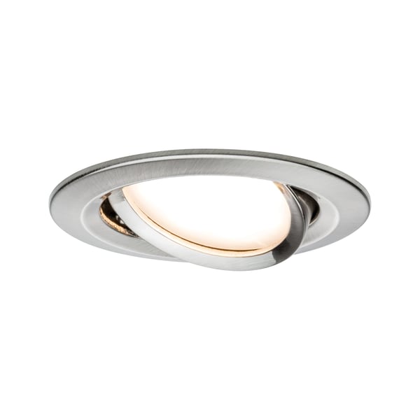 Paulmann Infälld LED lampa 3-Step-Dim Nova Coin 3-stegs dimmer rund 84 mm 50° Coin 6W 470lm 230V dimbar 2700K Järn borstat