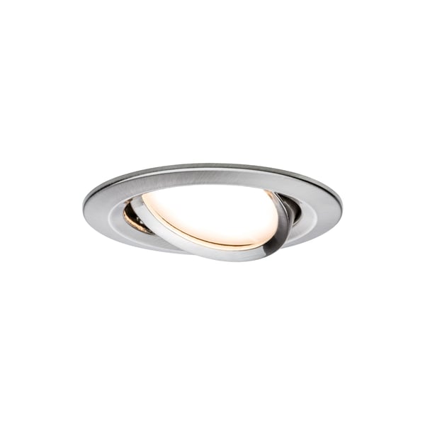 Paulmann Infälld LED lampa 3-Step-Dim Nova Coin 3-stegs dimmer Grundläggande set rund 84 mm 50° Coin 3x6W 3x470lm 230V dimbar 2700K Järn borstat