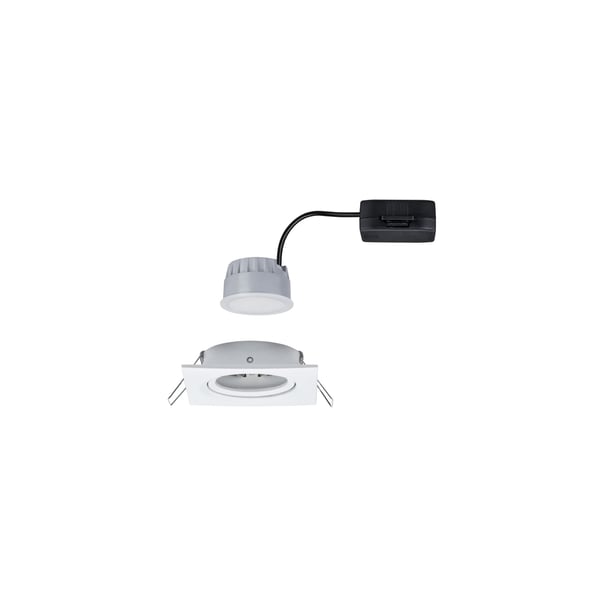 Paulmann Infälld LED lampa 3-Step-Dim Nova Coin 3-stegs dimmer vinkelformad 84x84 mm 50° Coin 6W 470lm 230V dimbar 2700K Vit matt