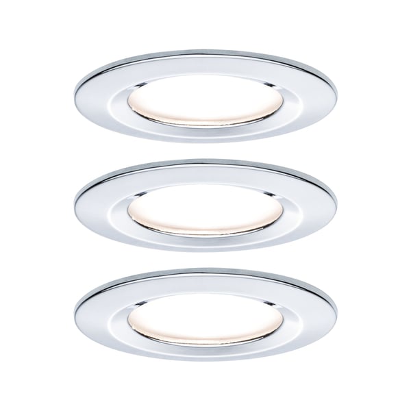 Paulmann Infälld LED lampa 3-Step-Dim Nova Coin IP44 rund 78 mm Coin 3x6W 3x470lm 230V dimbar 2700K Krom