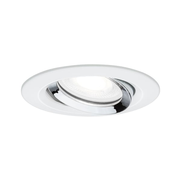 Paulmann Infälld LED lampa Nova Plus IP65 rund 93 mm 30° GU10 6W 470lm 230V dimbar 4000K Vit matt, Krom