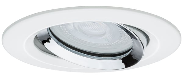 Paulmann Infälld LED lampa Nova Plus IP65 rund 93 mm 30° GU10 6W 470lm 230V dimbar 4000K Vit matt, Krom