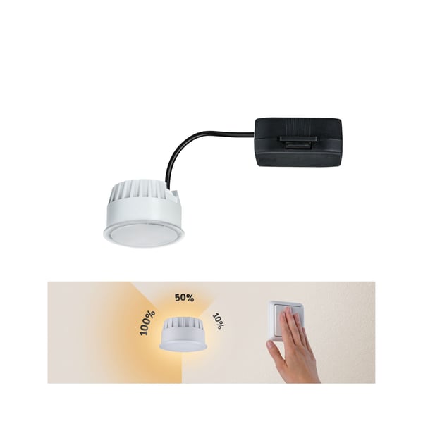 Paulmann LED modul infälld belysning 3-Step-Dim Nova Coin rund 51 mm Coin 6W 470lm 230V dimbar 2700K Satin