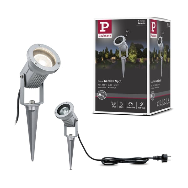 Paulmann LED strålkastare för trädgård IP65 rund 98 mm max. 28W 230V Aluminium Aluminium Paulmann LED strålkastare för trädgård IP65 rund 98 mm max. 28W 230V Aluminium Aluminium