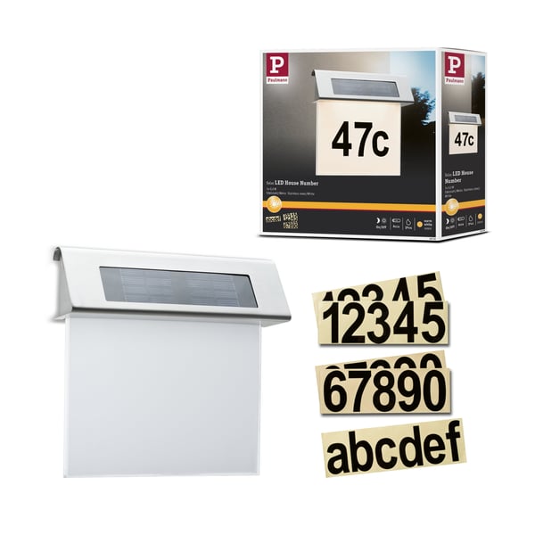 Paulmann Solenergi LED lampa för husnummer Special Line IP44 3000K Rostfritt stål, Vit