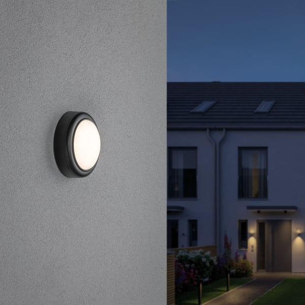 Paulmann LED vägglampa för utomhusbruk IP44 140 mm 3000K 8W 560lm 230V Grå Plast