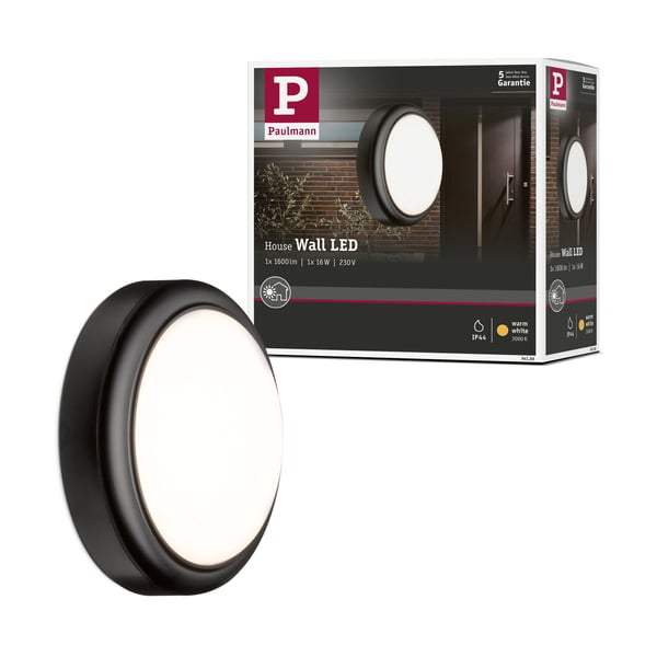 Paulmann LED vägglampa för utomhusbruk IP44 180 mm 3000K 15W 1050lm 230V Grå Plast