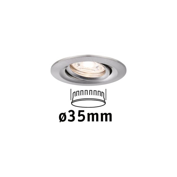 Paulmann Infälld LED lampa Nova Mini Coin rund 66 mm 15° Coin 4W 310lm 230V 2700K Järn borstat