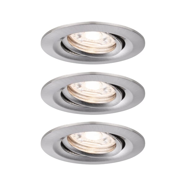 Paulmann Infälld LED lampa Nova Mini Coin rund 66 mm 15° Coin 3x4W 3x310lm 230V 2700K Järn borstat