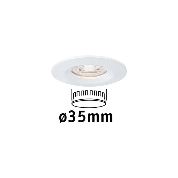 Paulmann Infälld LED lampa Nova Mini Coin IP44 rund 65 mm Coin 4W 310lm 230V 2700K Vit matt