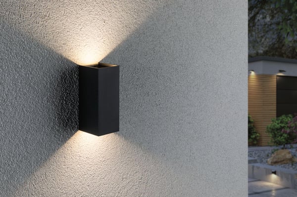 Paulmann LED vägglampa Flame IP44 vinkelformad 65x155 mm 3000K 2x2,8W 2x290lm 230V 105° Antracit Aluminium