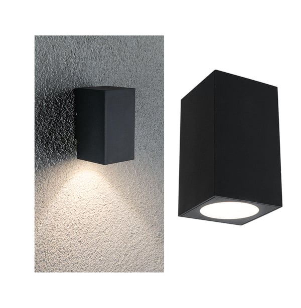 Paulmann LED vägglampa Flame IP44 vinkelformad 58x103 mm 3000K 3,8W 320lm 230V 75° Antracit Aluminium