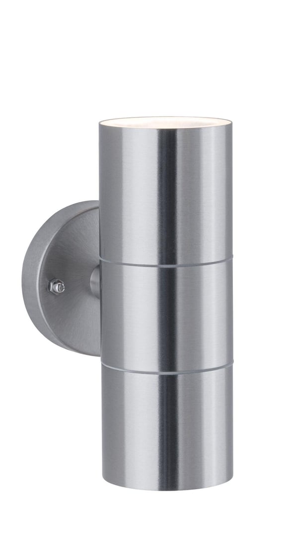 Paulmann Vägglampa Flame IP44 60 mm max. 2x10W 230V Rostfritt stål borstat Rostfritt stål