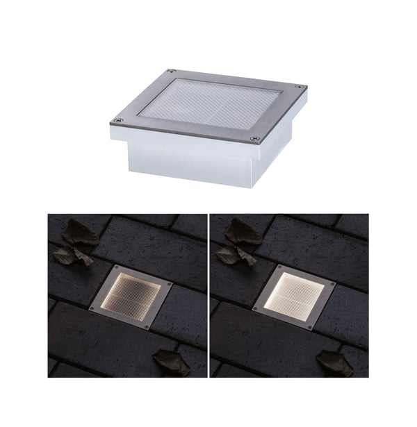 Paulmann LED infälld golvlampa Brick IP67 100x100 mm 3000K 0,8W 25lm 230V Aluminium, Grå Metall, Rostfritt stål