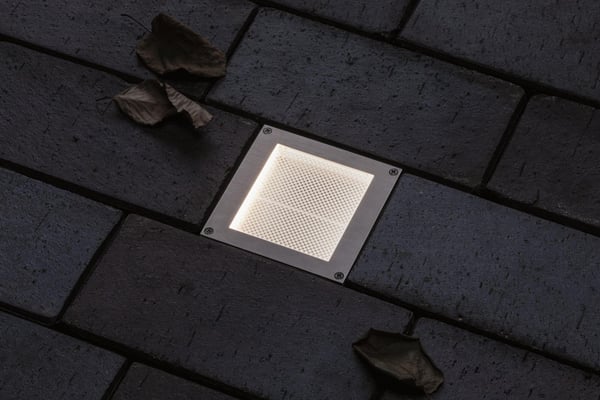 Paulmann LED infälld golvlampa Brick IP67 100x100 mm 3000K 0,8W 25lm 230V Aluminium, Grå Metall, Rostfritt stål