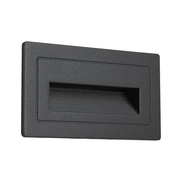 Paulmann LED vägglampa för utomhusbruk Long IP44 vinkelformad 103x62 mm 3000K 4W 30lm 230V Svart Aluminium