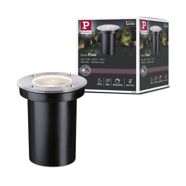 Infälld golvlampa Floor IP65 110 mm max. 10W 230V Rostfritt stål Rostfritt stål