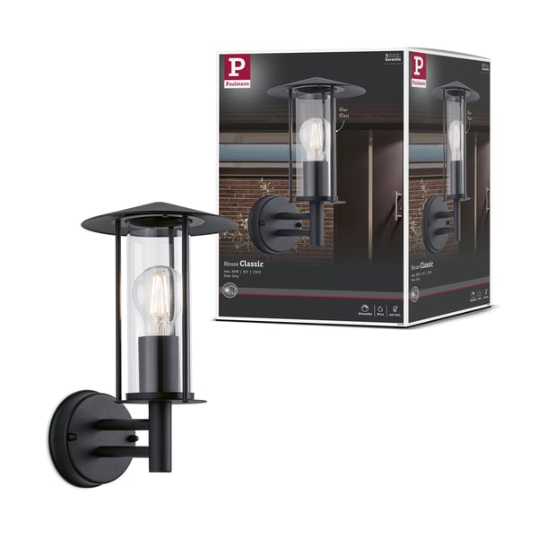 Paulmann Vägglampa för utomhusbruk Classic IP44 173 mm max. 15W 230V Mörkgrå Metall, Glas Paulmann Vägglampa för utomhusbruk Classic IP44 173 mm max. 15W 230V Mörkgrå Metall, Glas